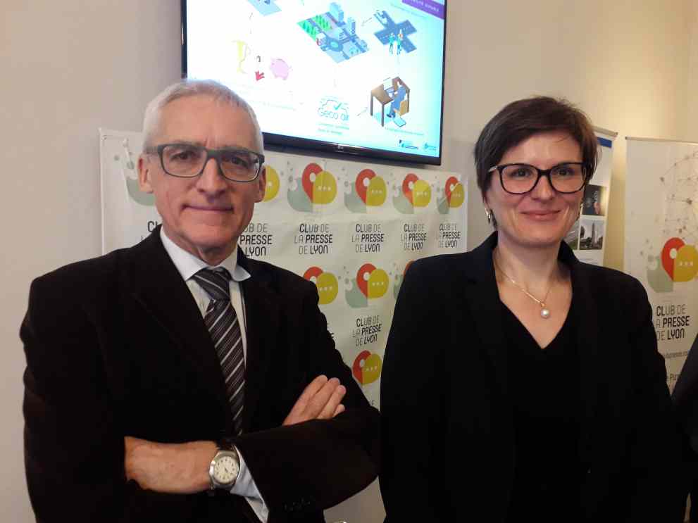 Didier Houssin, président de l'IFP Energies Nouvelles et Cécile Barrère-Tricca, directrice du site de Soaize de l'IFP EN ( photo Enviscope)