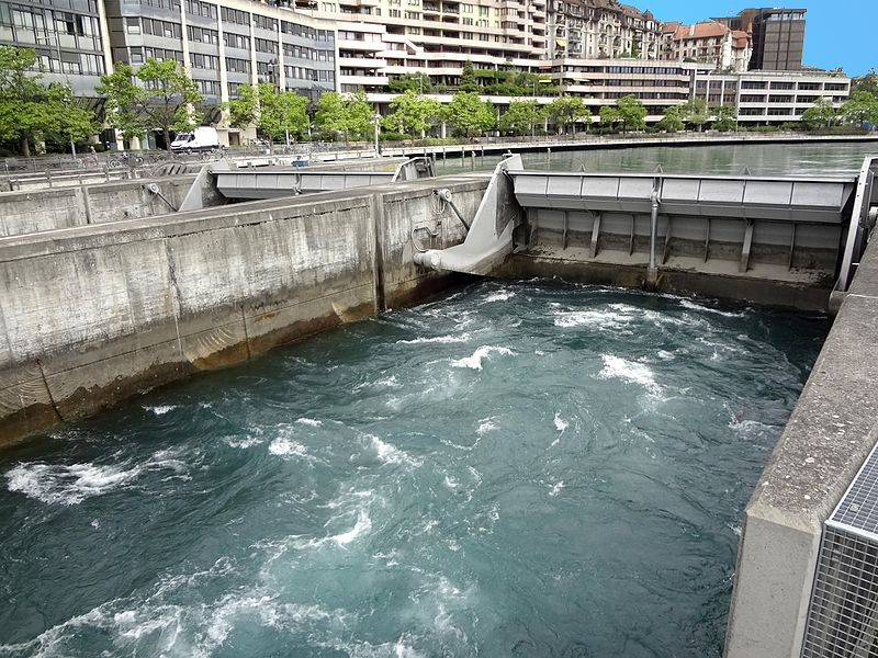 Genève : le barrage du Seujet en rénovation