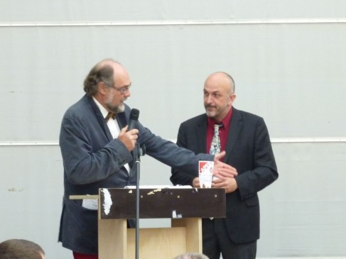Gilbert Storti en charge du P.E.M.M. Patrimoine Environnement Métiers Matériaux et Jean Louis Lambert, président de la CAPEB Rhône-Alpes ( photo Capeb)