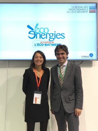 Marie Soriya ao et eric-fournier, vice-président d'Auvergne rhône-Alpes en charge de l'environnement, de l'énergie ( photo Cluster)