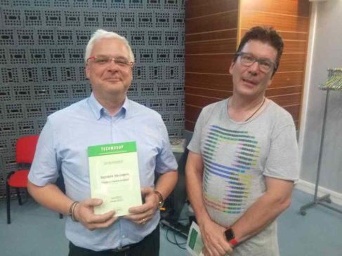 Christophe Menezo ( à gauche) et Yvan Rahbé , ont évoqué des démarches biomimétiques lors de la conférence IESF du 12 juin ( photo Enviscope)