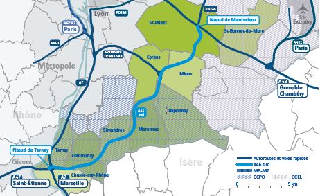 Métropole de Lyon : non à l’élargissement de l’A46 mais oui au CFAL