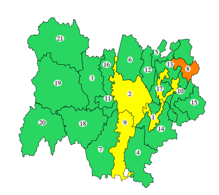 Vigilance pollution sur plusieurs bassins auralpins