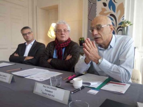 de gauche à droite, Philippe Puthod, vice président de la FRTP Rhone-Alpes, Jean-Marc Cornut, président et Paul Galonnier, président d'INDURA ( Enviscope.com)