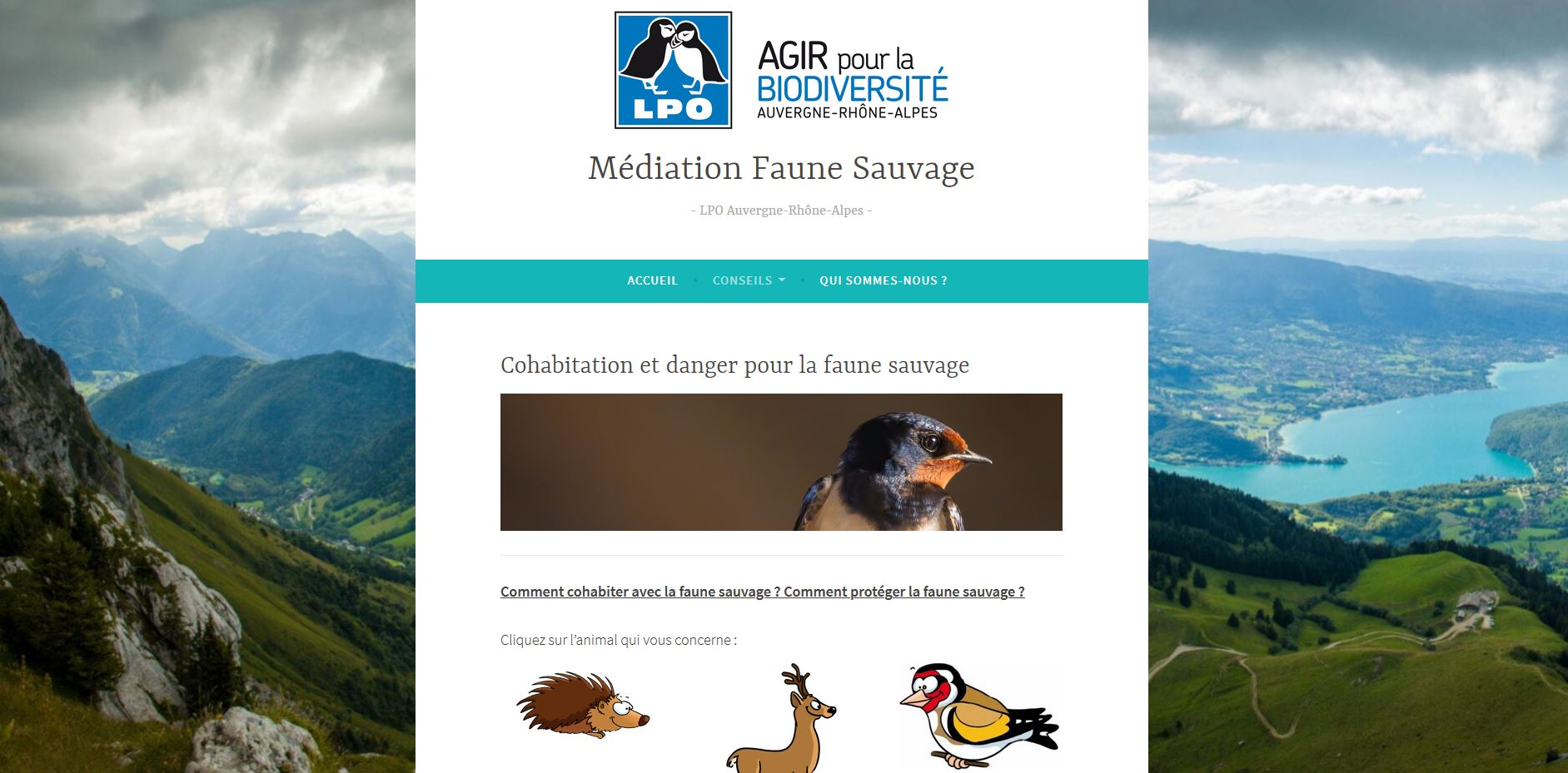 La LPO Auvergne-Rhône-Alpes lance un site de médiation avec la faune sauvage
